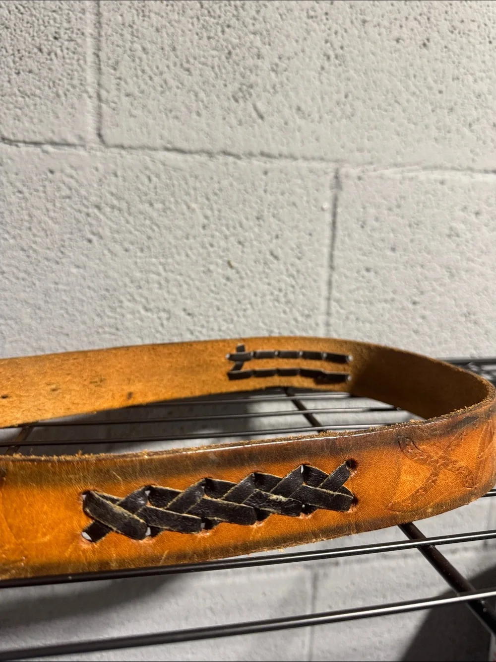 Brown Leather Western Belt with Ornate Silver Buckle